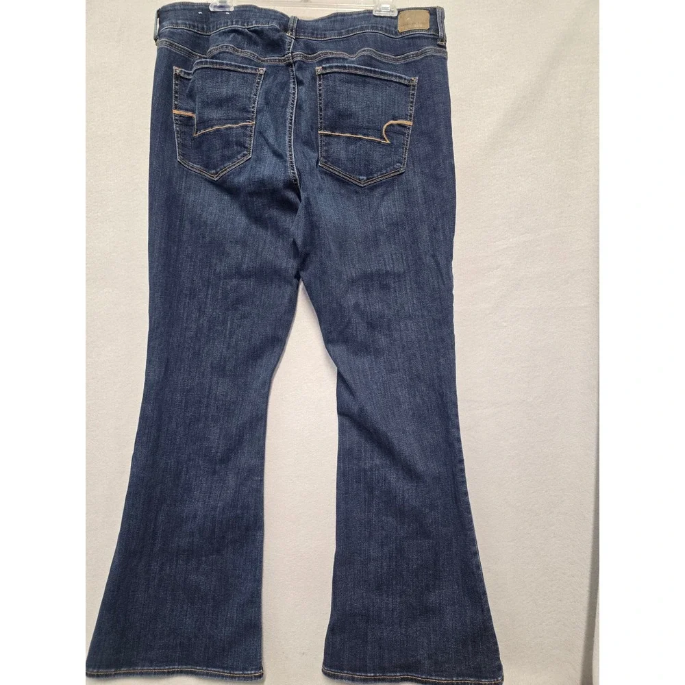 American Eagle Outfitters Hi Rise Artist Flare Dark Wash Jeans Women's Size 20 S - Picture 2 of 10